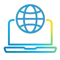 Globe on computer icon